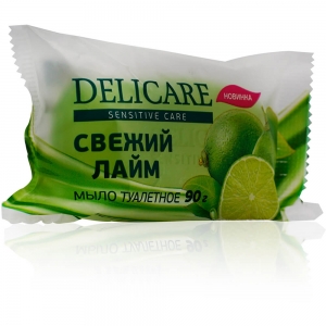 Мыло туалетное глицериновое  Delicare "Свежий лайм", 90г 